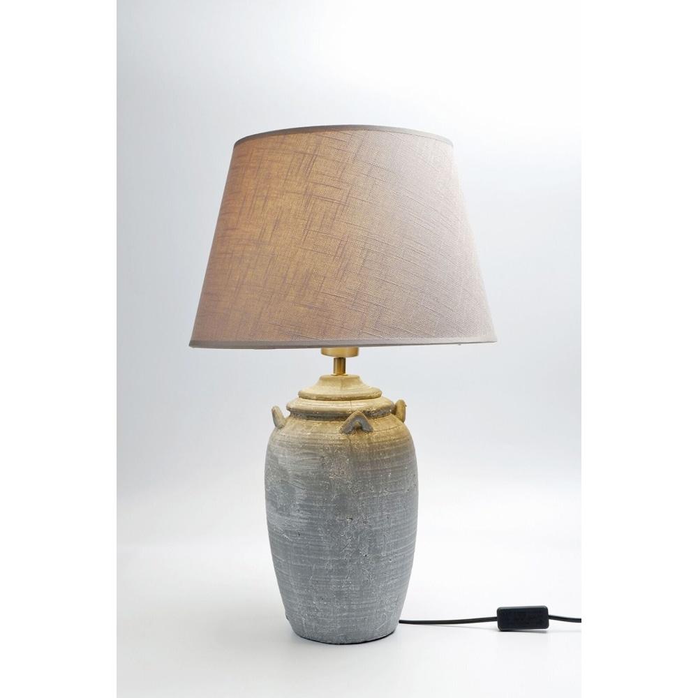 Dylan Aged Grey Ceramic Base Table Desk Lamp - Brown Shade Fast shipping On sale