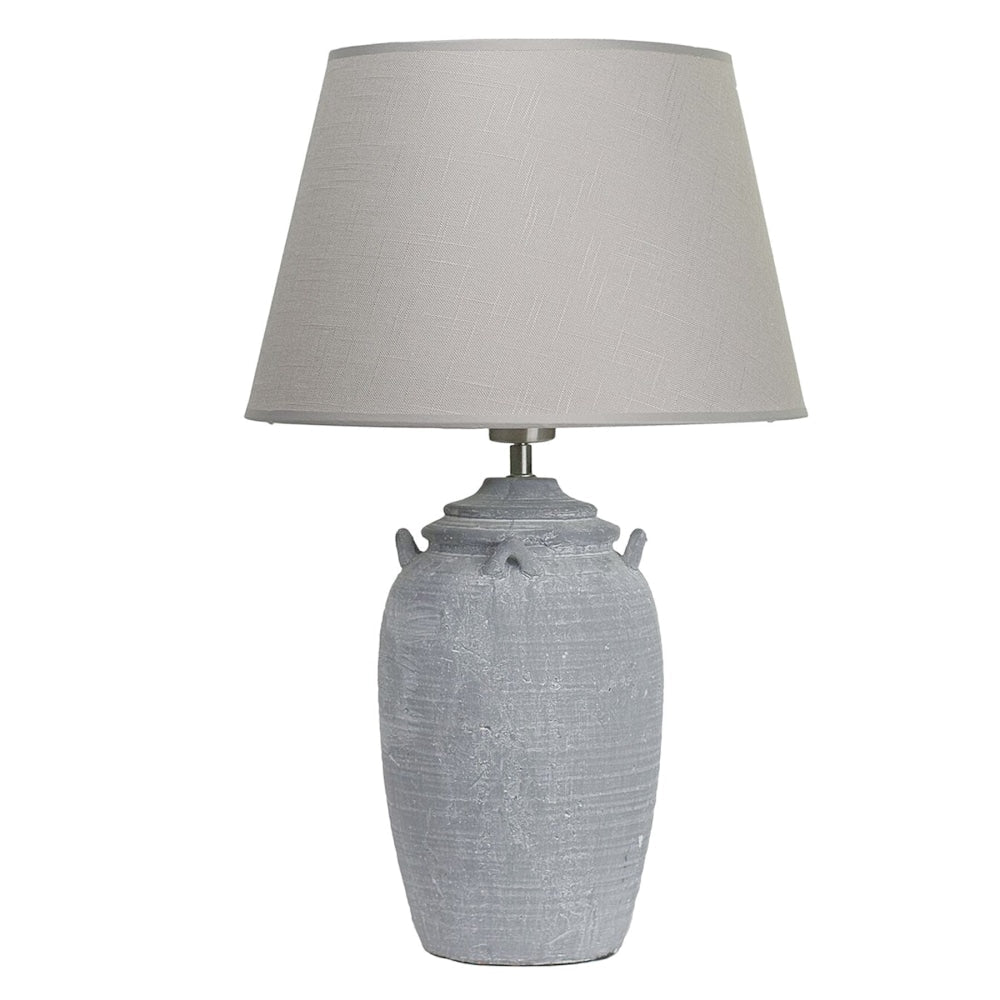 Dylan Antique Effect Ceramic Base Table Desk Lamp - Grey Shade Fast shipping On sale