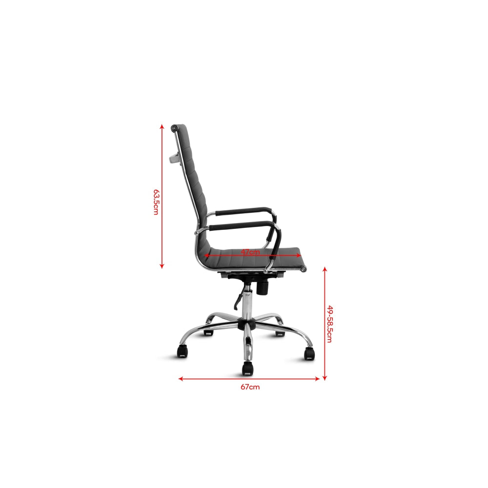 Eames High Back Ribbed Office Computer Work Task Chair Replica - Black Fast shipping On sale