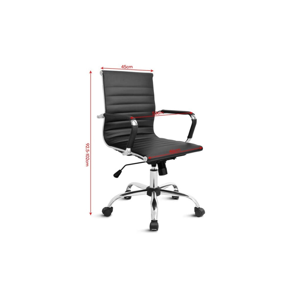 Eames Low Back Ribbed Office Computer Work Task Chair Replica - Black Fast shipping On sale