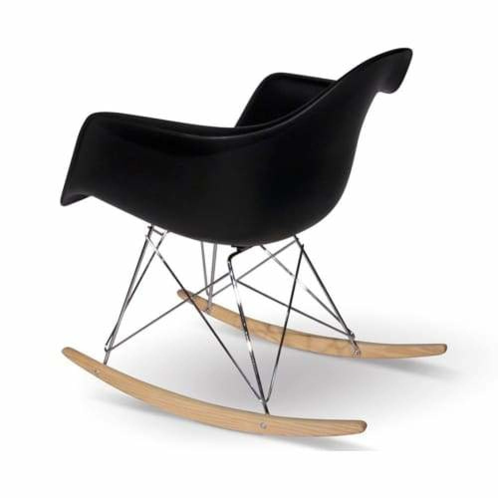 Eames Replica RAR Rocker Rocking Chair - Black Armchair Fast shipping On sale