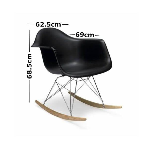 Momentous Living - Eames Replica RAR Rocker Rocking Chair - Black ...