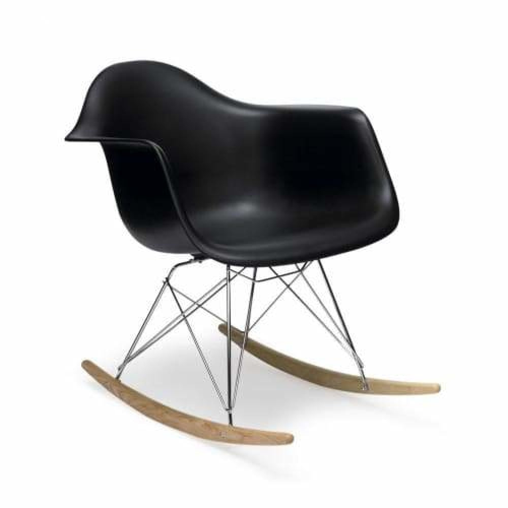 Eames Replica RAR Rocker Rocking Chair - Black Armchair Fast shipping On sale