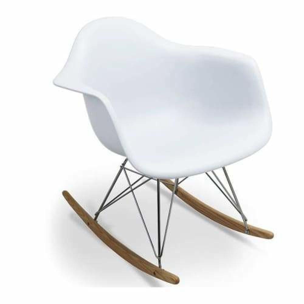 Eames Replica RAR Rocker Rocking Chair - White Armchair Fast shipping On sale