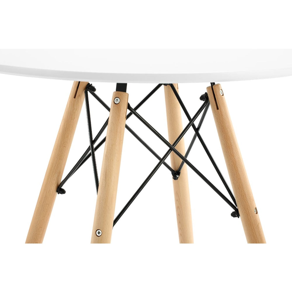 Eames Replica Wooden round Kitchen Dining Table 80cm - White Fast shipping On sale