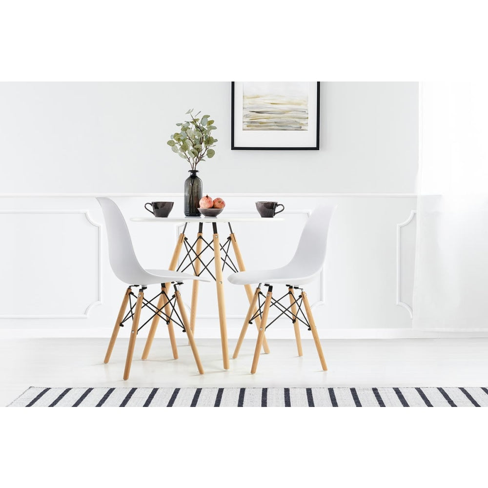 Eames Replica Wooden round Kitchen Dining Table 80cm - White Fast shipping On sale