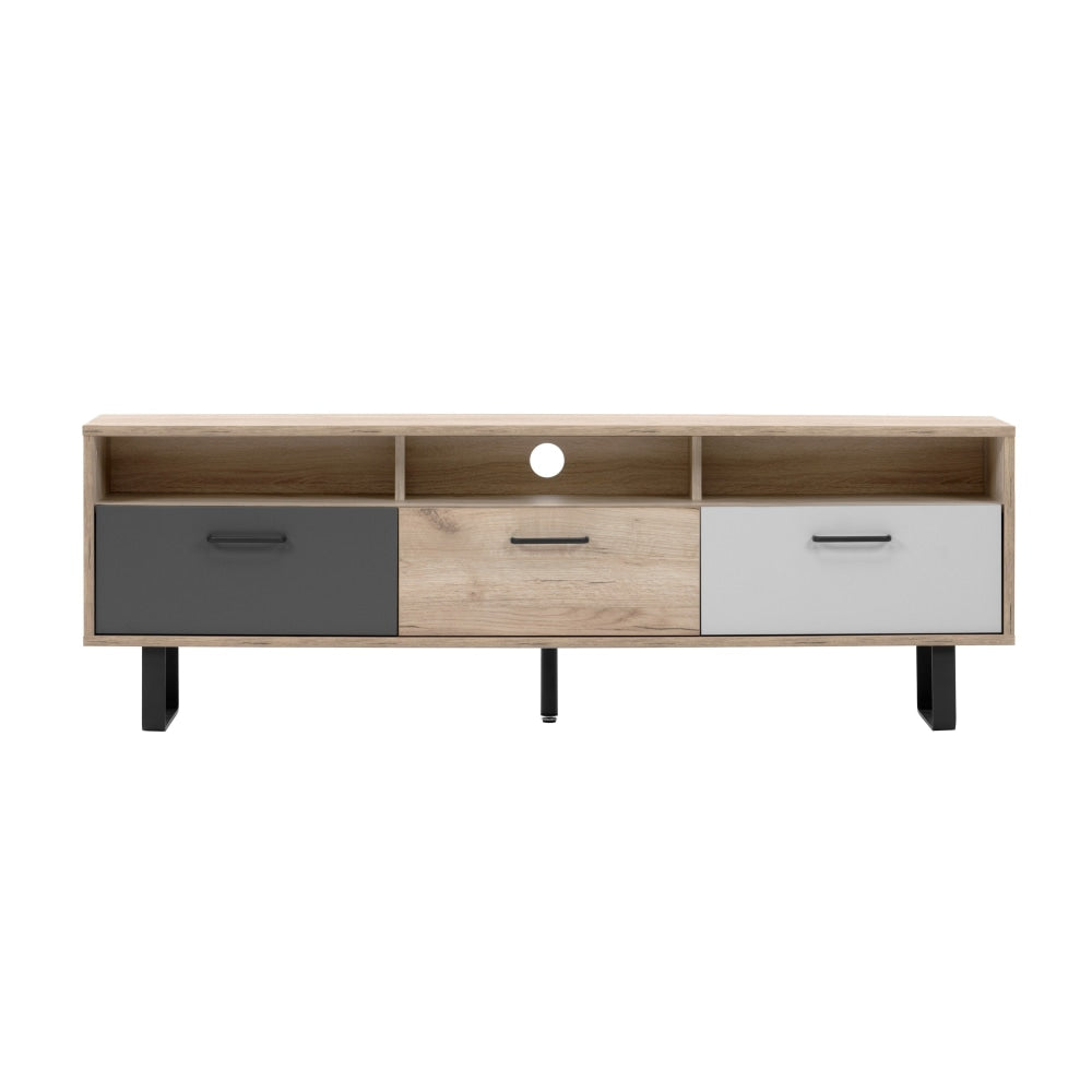 Eaton Industrial Lowline Entertainment Unit TV Stand W/ 3-Doors - Tri Colour Fast shipping On sale