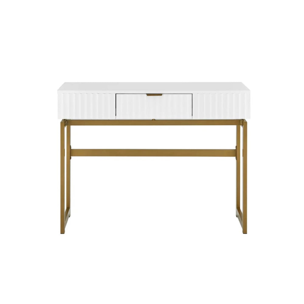 Edinburg Wooden Dressing Console Hall Table Metal Frame W/ 1-Drawer - White Fast shipping On sale