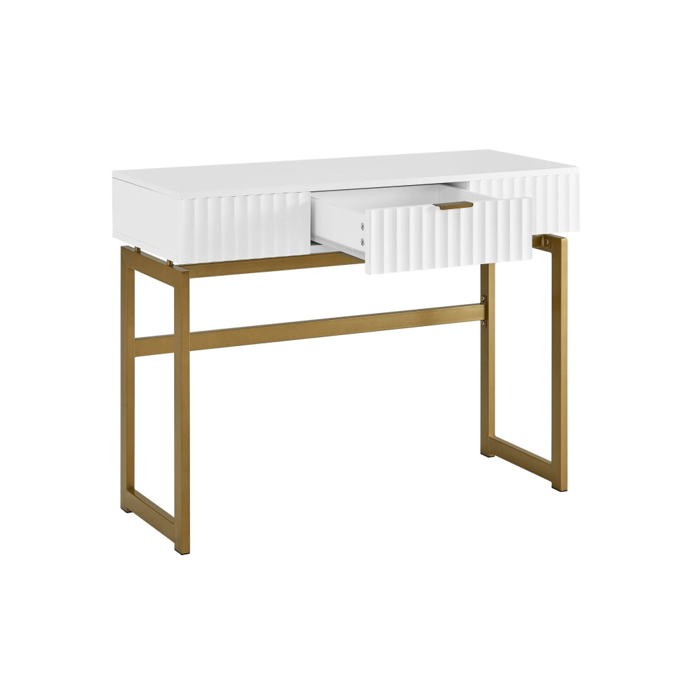 Edinburg Wooden Dressing Console Hall Table Metal Frame W/ 1-Drawer - White Fast shipping On sale