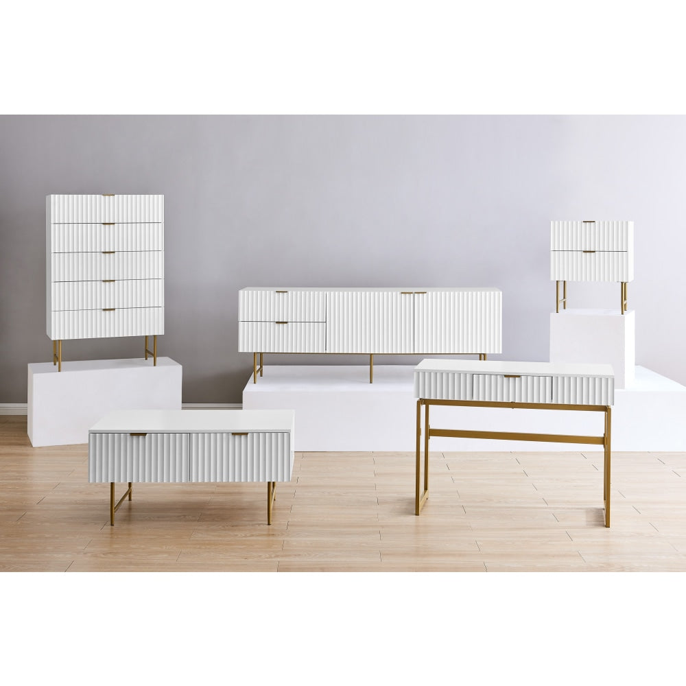 Edinburgh Modern Chest of-5 Drawers Tallboy Storage Cabinet - White Of Fast shipping On sale