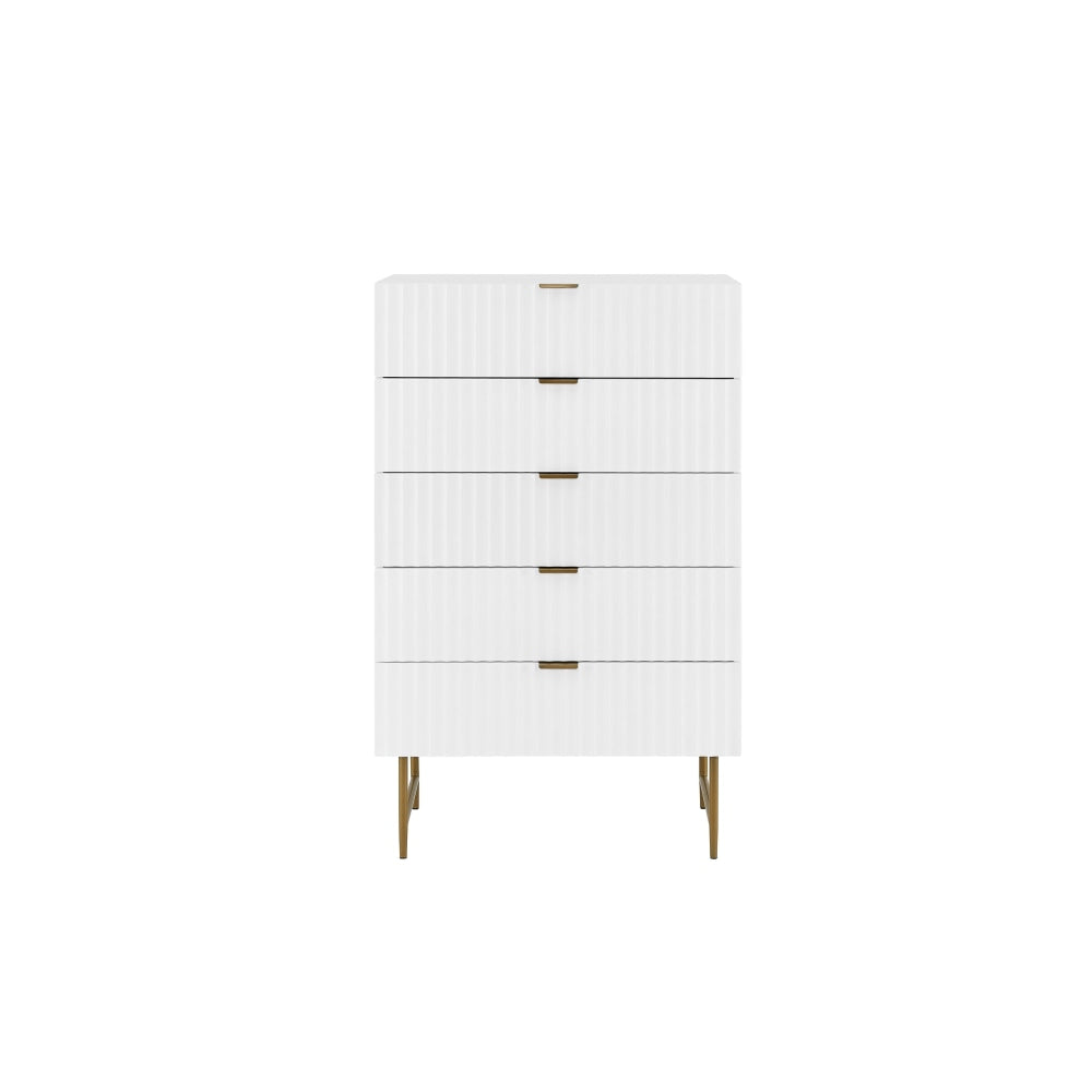 Edinburgh Modern Chest of-5 Drawers Tallboy Storage Cabinet - White Of Fast shipping On sale