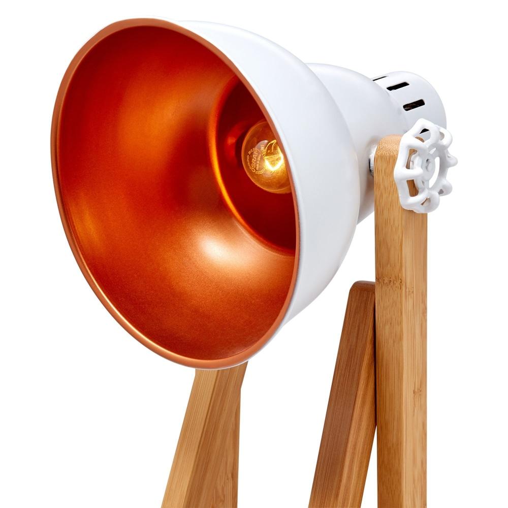 Edna Classic Table Desk Lamp - Natural / White Floor Fast shipping On sale
