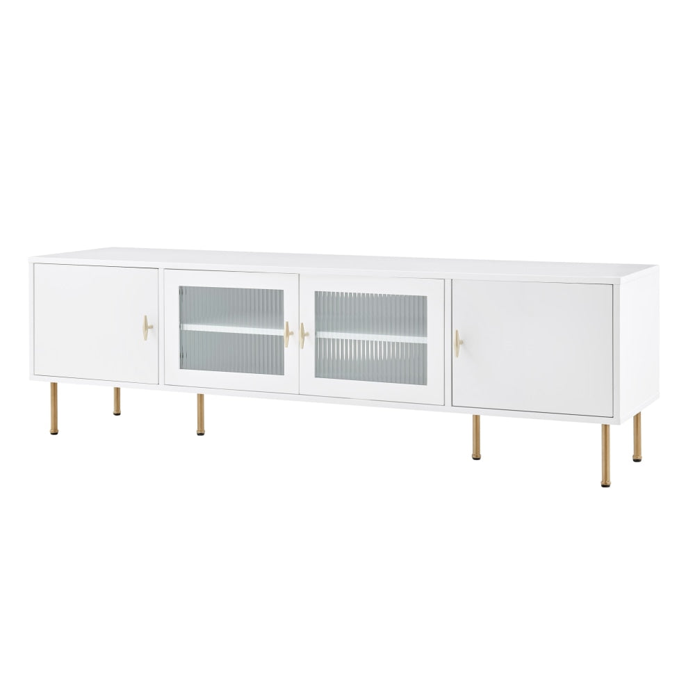 Edward Lowline Entertainment Unit TV Stand Storage Cabinet 160cm - White Fast shipping On sale