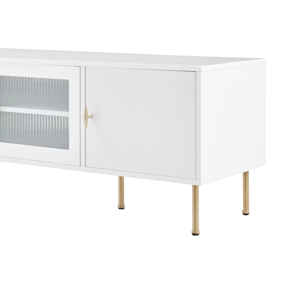 Edward Lowline Entertainment Unit TV Stand Storage Cabinet 160cm - White Fast shipping On sale