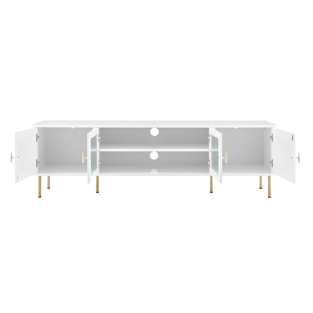 Edward Lowline Entertainment Unit TV Stand Storage Cabinet 160cm - White Fast shipping On sale