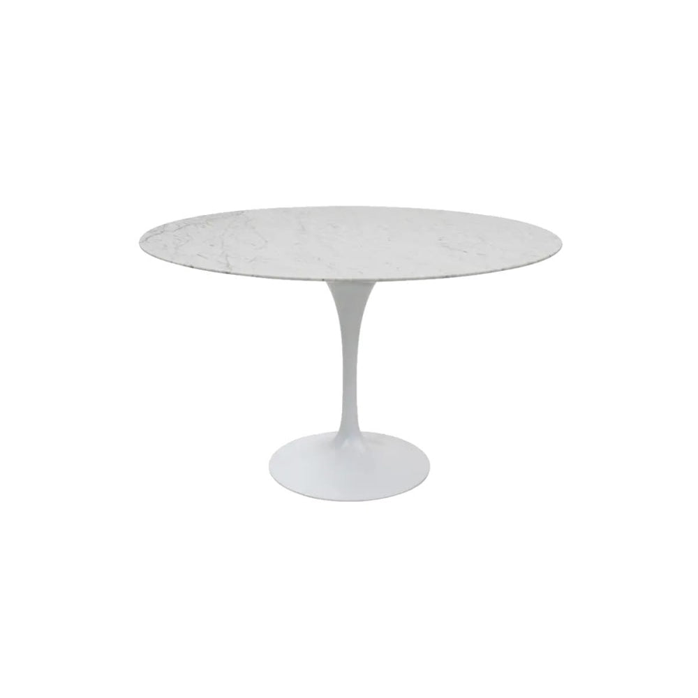 Eero Saarinen Replica Scandinavian Tulip Round Marble Kitchen Dining Table 120cm - White Fast shipping On sale