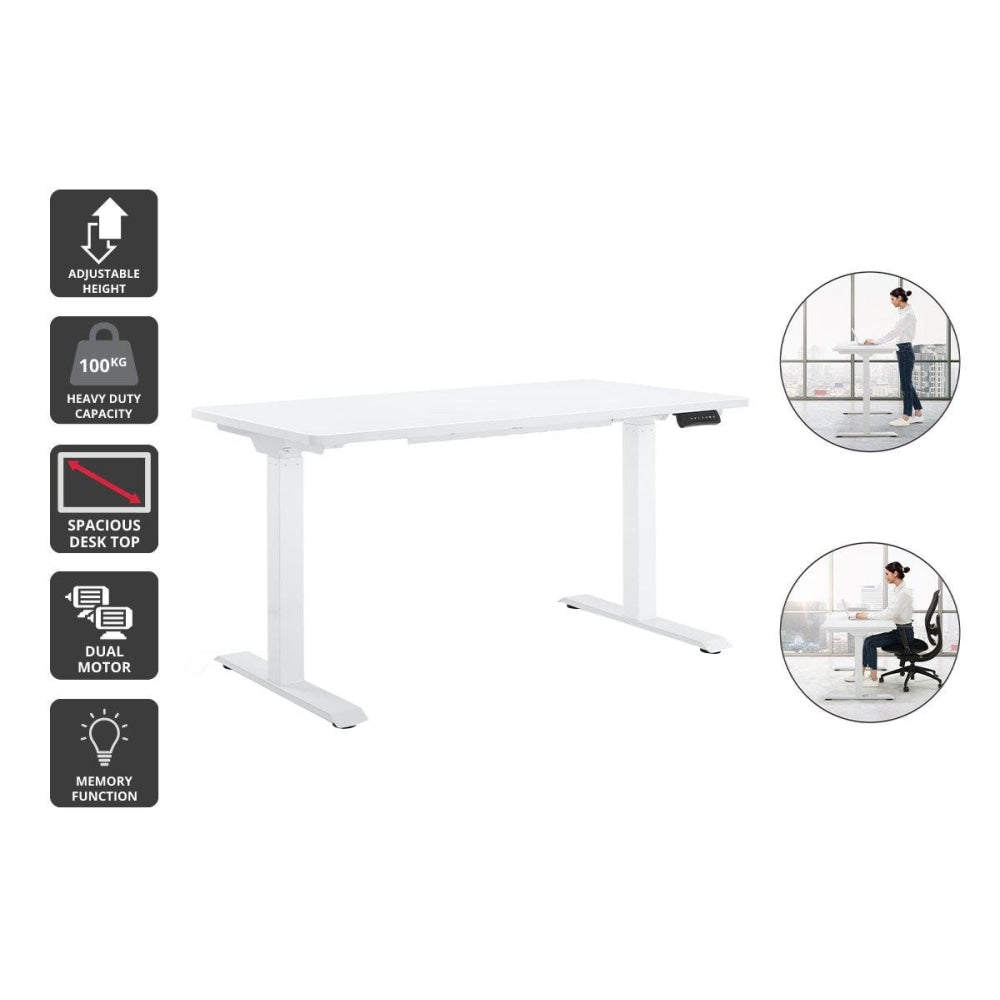 Electric Dual Motor Standing Computer Work Task Study Office Desk - White Fast shipping On sale