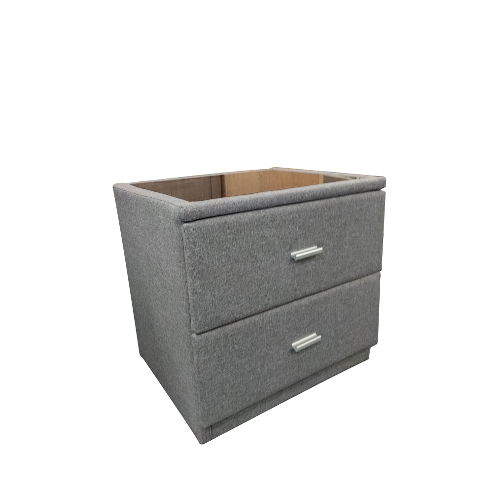 Elena Fabric 2-Drawers Bedside Nightstand Side Table - Light Grey Fast shipping On sale