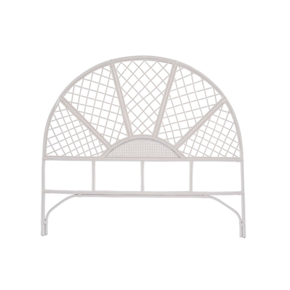 Elise Rattan Eco Friendly Bed Head Headboard Queen Size - White Fast shipping On sale