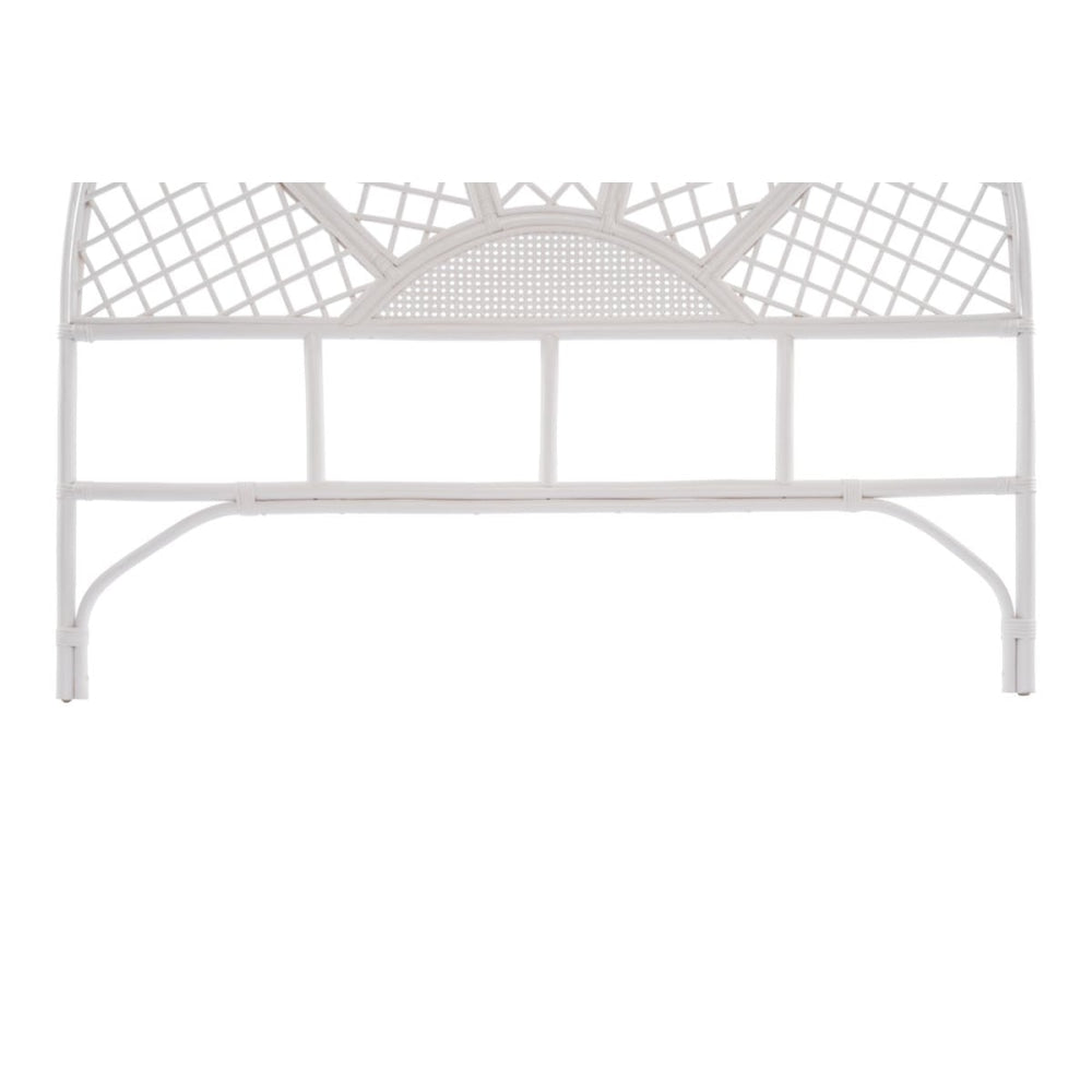 Elise Rattan Eco Friendly Bed Head Headboard Queen Size - White Fast shipping On sale