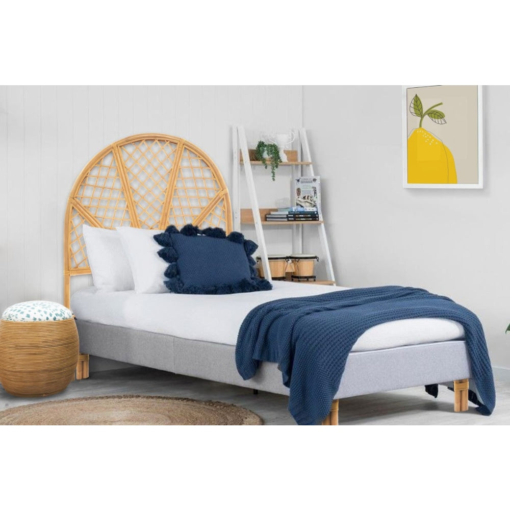 Elise Rattan Eco Friendly Bed Head Headboard Single Size - Natural Fast shipping On sale