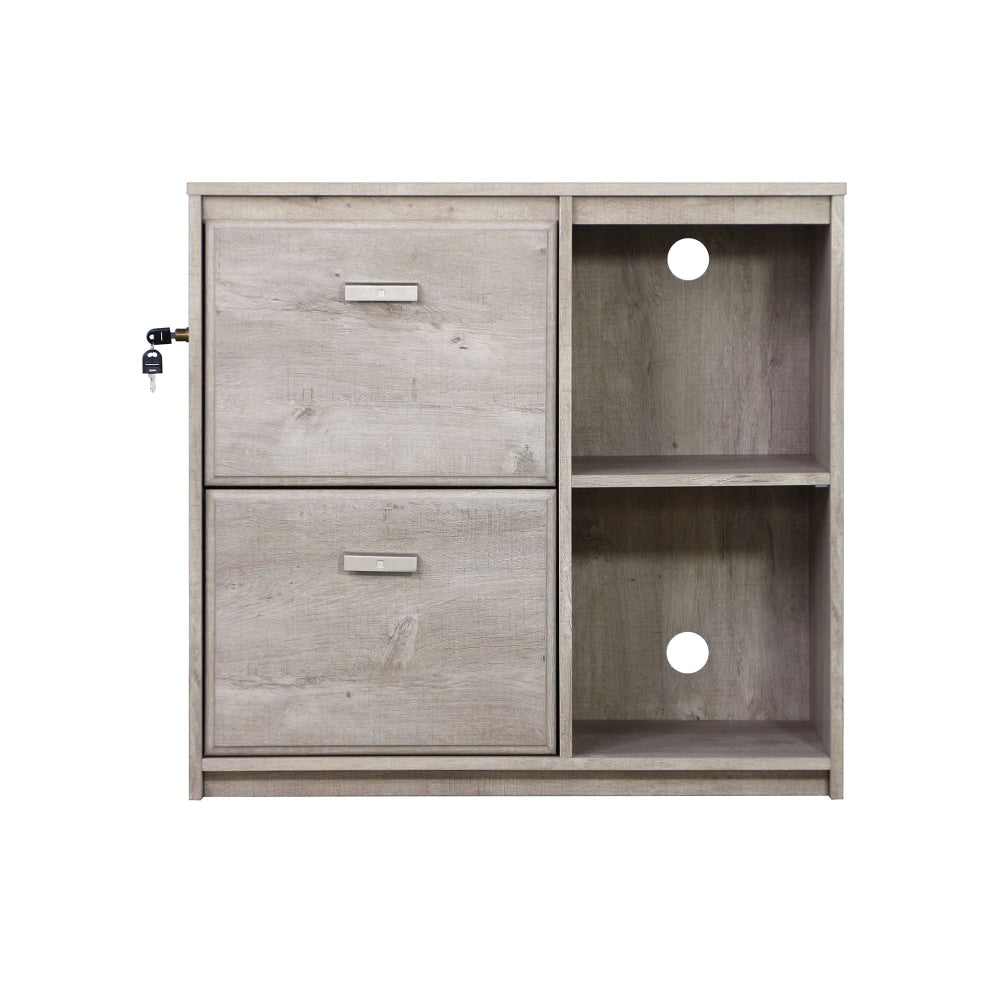 Elle 2 - Door 2 - Shelves Office Storage Filing Cabinet - Washed Grey Fast shipping On sale