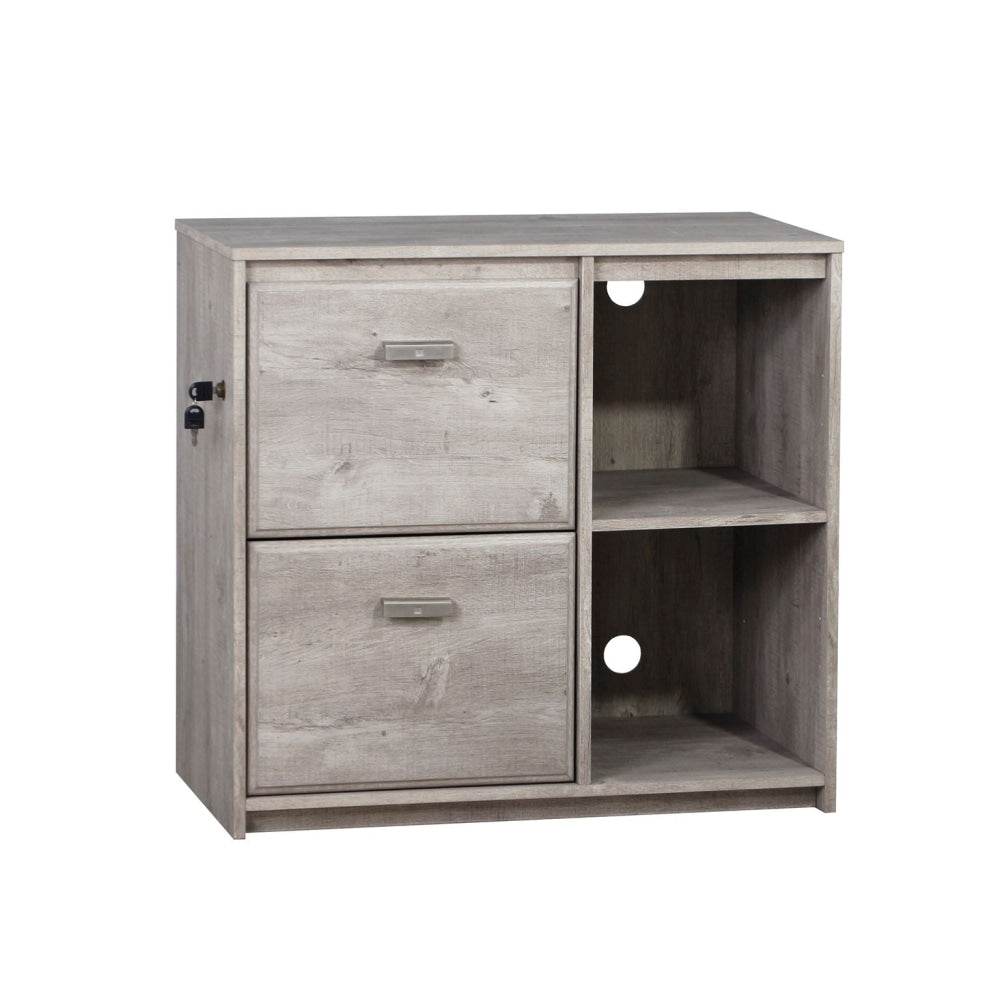Elle 2-Door 2-Shelves Office Storage Filing Cabinet - Washed Grey Fast shipping On sale