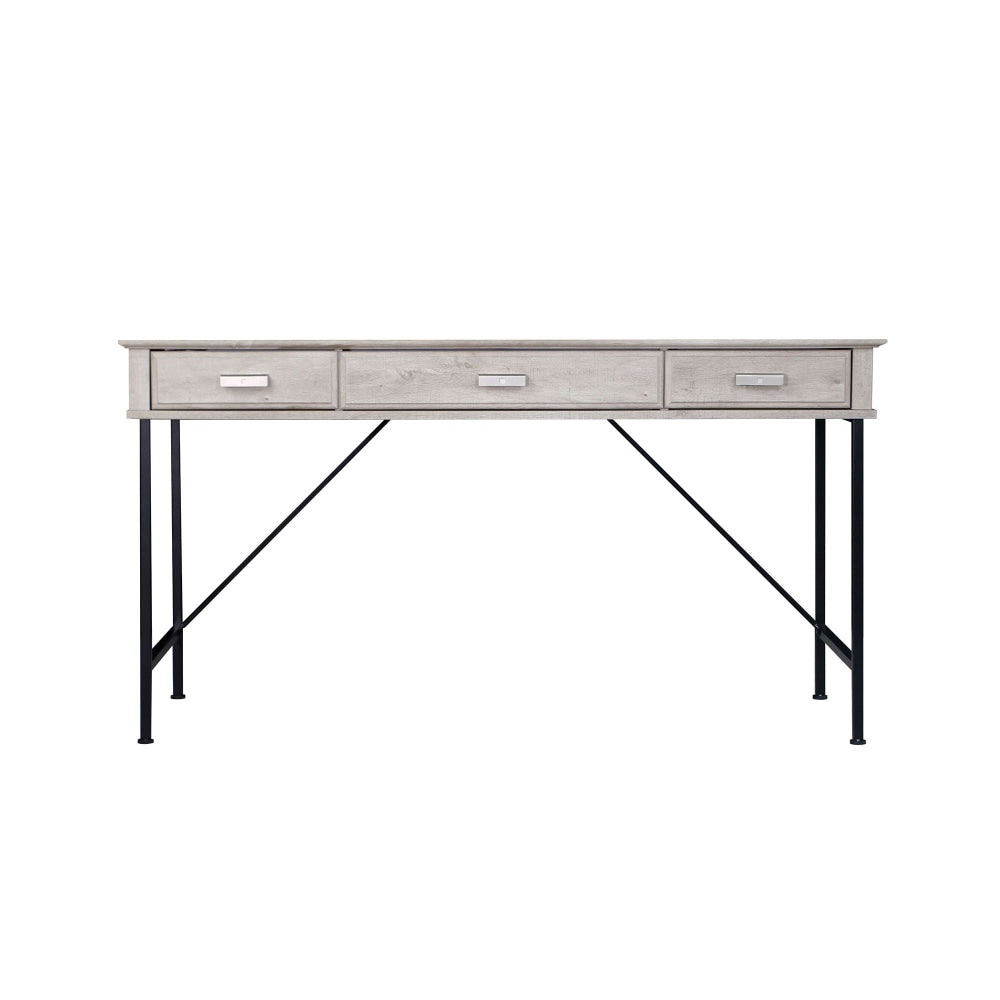 Elle 3-Drawers Office Study Writing Computer Desk - Washed Grey Fast shipping On sale