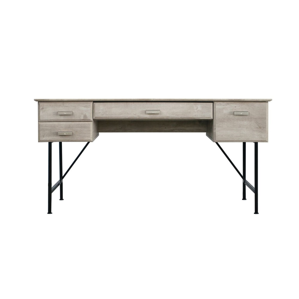 Elle 4 - Drawers Office Study Writing Computer Desk 150cm - Washed Grey Fast shipping On sale