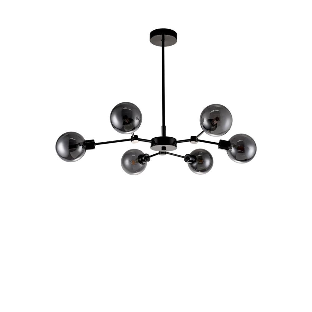 Ellison 6 Lights Modern Elegant Pendant Lamp Ceiling Light - Black Chrome Fast shipping On sale