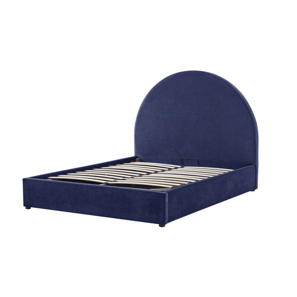 Eloise Curved Gas Lift Bed Frame - Navy King Fast shipping On sale