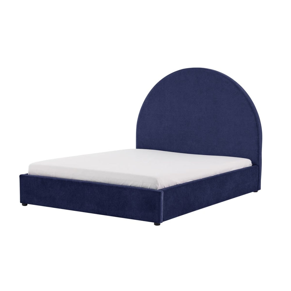 Eloise Curved Gas Lift Bed Frame - Navy King Fast shipping On sale