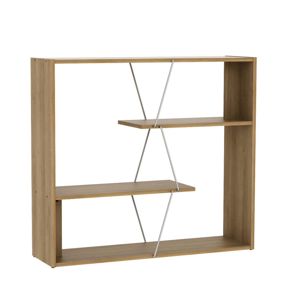 Eloise Modern Scandinavian 3-Tier Bookcase Display Shelf - Oak Fast shipping On sale