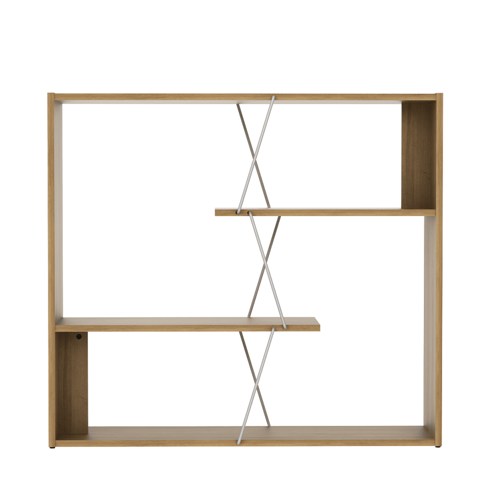 Eloise Modern Scandinavian 3-Tier Bookcase Display Shelf - Oak Fast shipping On sale