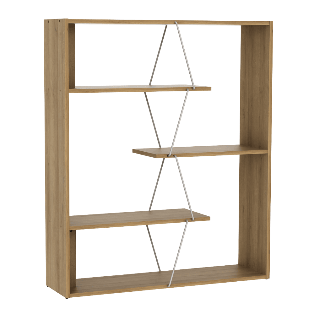 Eloise Modern Scandinavian 4-Tier Bookcase Display Shelf - Oak Fast shipping On sale