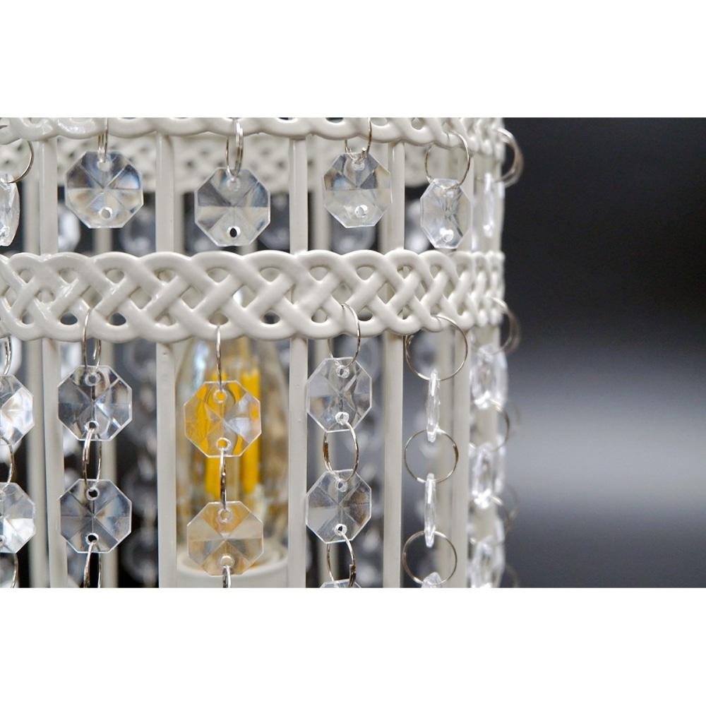 Elsa White Metal Cage Table Desk Lamp - lamp Fast shipping On sale