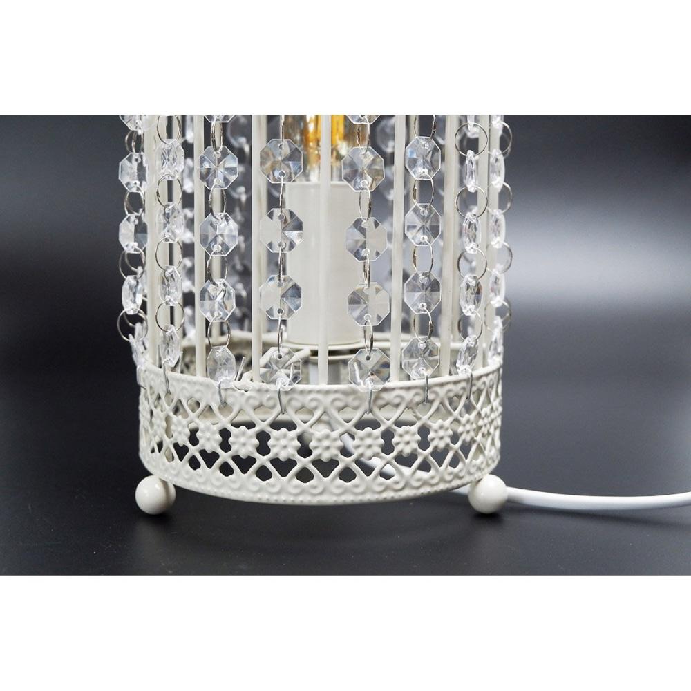 Elsa White Metal Cage Table Desk Lamp - lamp Fast shipping On sale