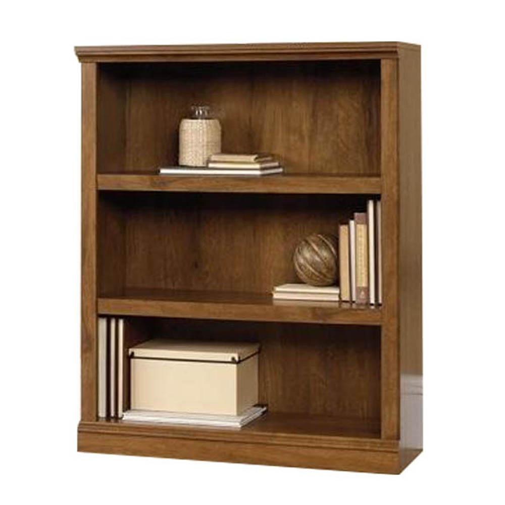 Emalie 3-Shelf Display Bookcase - Oiled Oak Fast shipping On sale