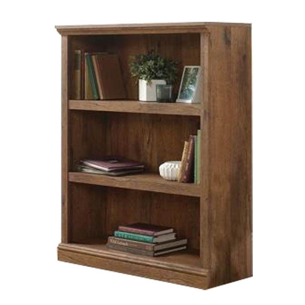 Emalie 3-Shelf Display Bookcase - Vintage Oak Fast shipping On sale
