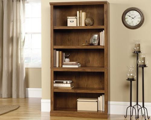 Emalie 5-Shelf Display Bookcase - Oiled Oak Fast shipping On sale