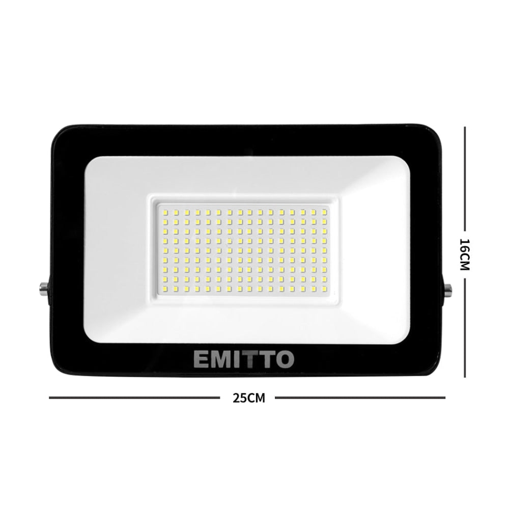 Emitto LED Flood Light 100W Outdoor Floodlights Lamp 220V - 240V IP65 Cool White Ceiling Fast shipping On sale