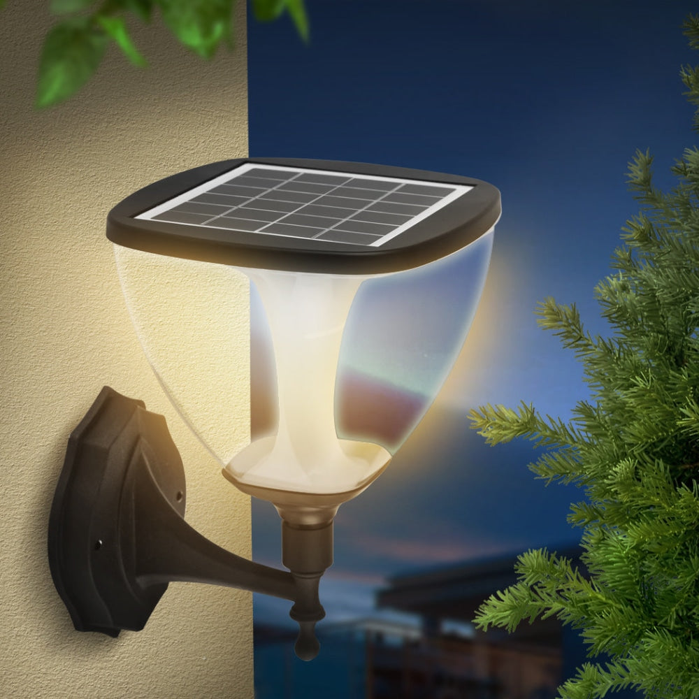 EMITTO LED Solar Powered Light Garden Pathway Wall Lamp Landscape Yard Outdoor Decor Fast shipping On sale