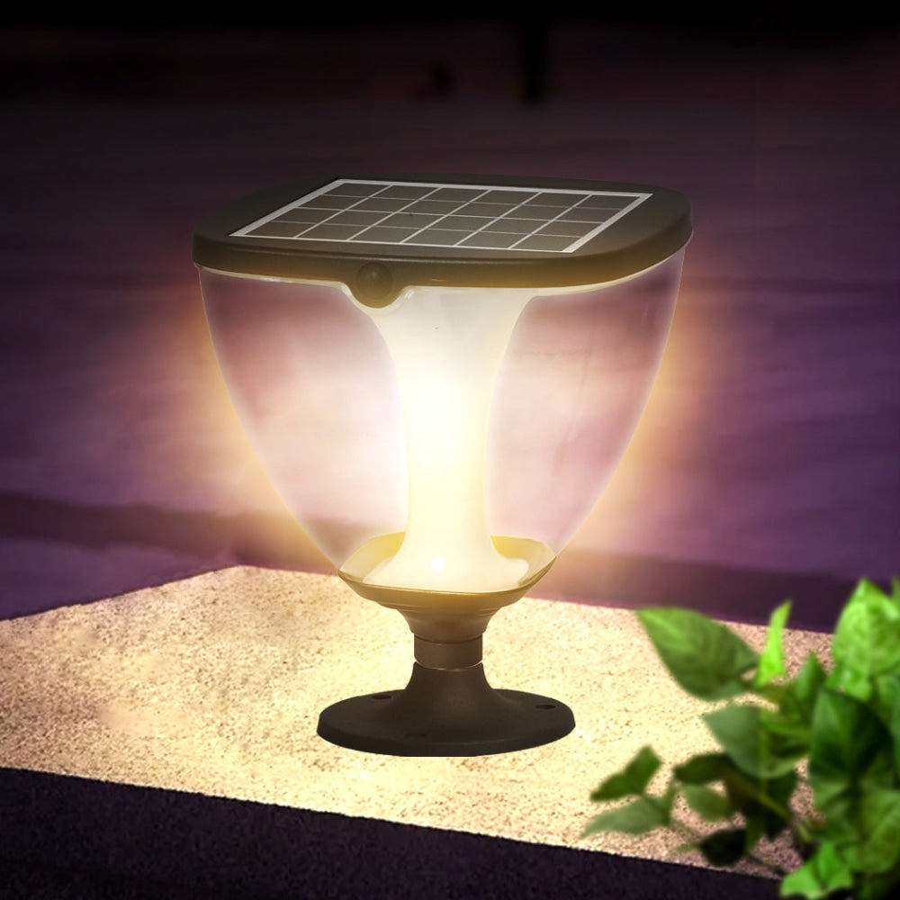 EMITTO LED Solar Powered Pillar Night Light Patio Garden Yard Fence Outdoor Lamp Decor Fast shipping On sale