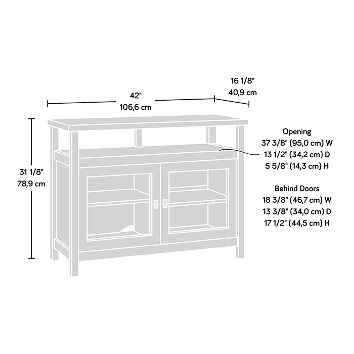 Emmalyn TV Stand Entertainment Unit W/ 2-Doors - Mystic Oak Fast shipping On sale