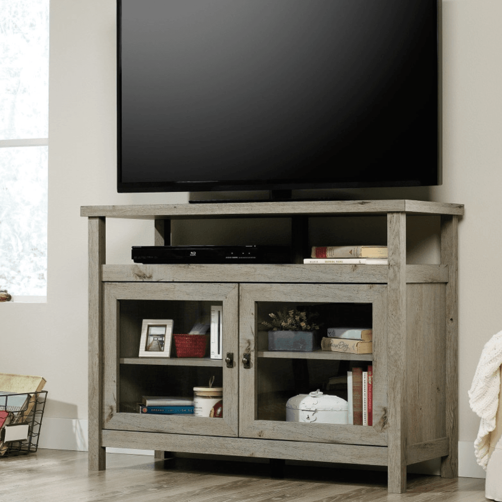 Emmalyn TV Stand Entertainment Unit W/ 2-Doors - Mystic Oak Fast shipping On sale