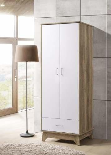 Endo 2-Door Wardrobe - Natural / White Fast shipping On sale