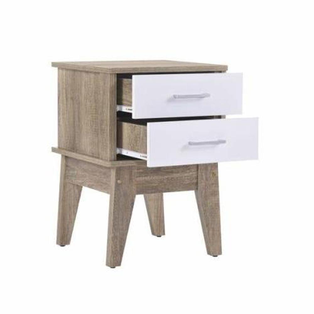 Endo 2 - Drawers Bedside Table - Natural / White Fast shipping On sale