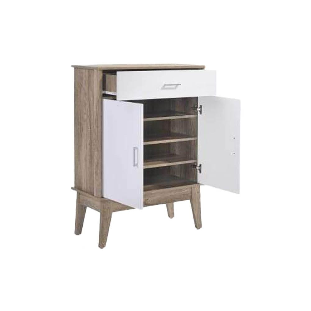 Endo Tall Shoe Cabinet - Natural / White Fast shipping On sale