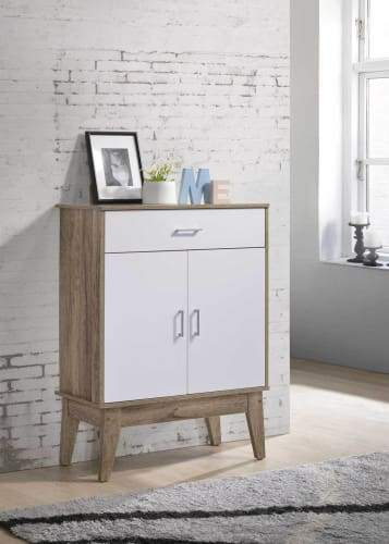 Endo Tall Shoe Cabinet - Natural / White Fast shipping On sale