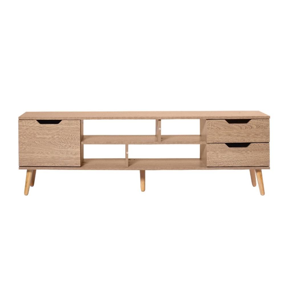 Entertainment Unit TV Stand Cabinet Storage Drawer Wooden Shelf 140cm Oak Fast shipping On sale
